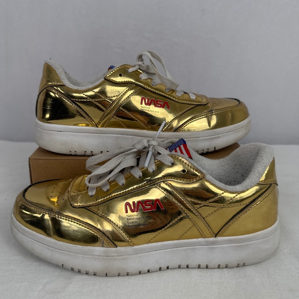 NASA Metallic Gold Low Top‎ Sneakers Space Administration US Women's size 8s